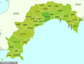 高知県のエリアマップ